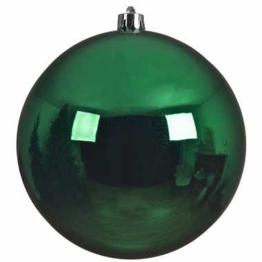 1x grote raam/deur/kerstboom decoratie kerst groene kerstballen 20 cm glans