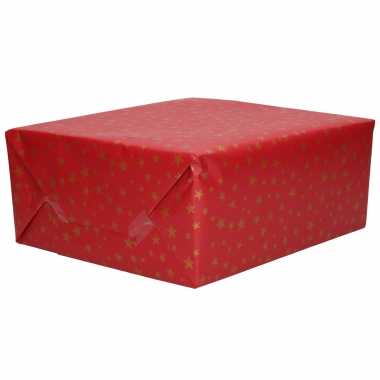 2x rollen inpakpapier/cadeaupapier kerst print bordeaux rood 2,5 x 0,7 meter 70 grams luxe kwaliteit