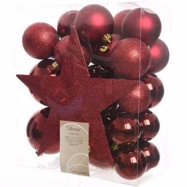 Ambiance christmas kerstboom decoratie set 33-delig