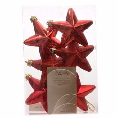 Ambiance christmas rode kerststerren 6 stuks