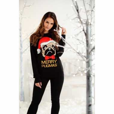Foute dames kersttrui merry pugmas