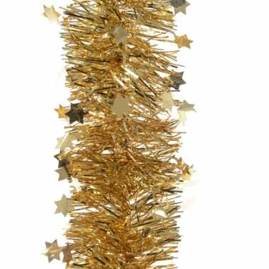 Gouden kerstboom folie slinger met ster 270 cm