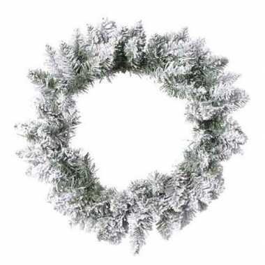 Grote kerst krans groen met sneeuw 80 cm dennenkransen versiering/decoratie