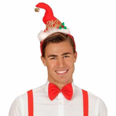 Haarband met kerstmuts en vlinderstrik