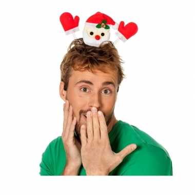 Kerst haarband met zwaaiende kerstman