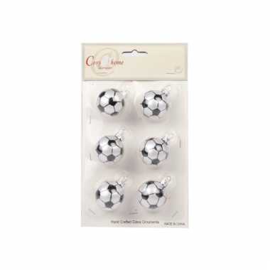 Kerstballen met voetbalprint 6 cm 10068196