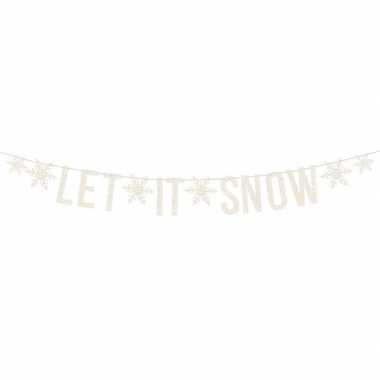 Let it snow kerst feest/party banner letterslinger versiering karton