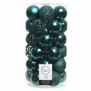 Smaragd groene kerstballen set 6 cm 36 stuks | Kerst-man.nl