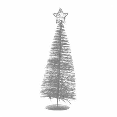 Zilver kerstboompje 21 cm