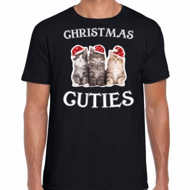 Zwart kerstshirt / kerstkleding christmas cuties voor heren