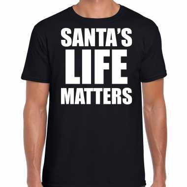 Zwart kerstshirt / kerstkleding santas life matters voor heren
