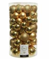 100x kunststof kerstballen mix goud 4 5 6 7 8 cm kerstboom versiering decoratie