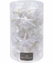 12 delige mini kerstballenset wit 3 cm