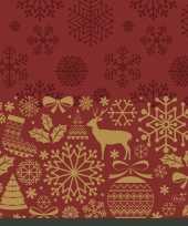 20x feest kerstservetten donkerrood 33 cm