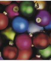 20x feest kerstservetten met gekleurde kerstballen opdruk 33 cm