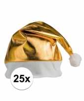 25x stuks kerstmutsen glimmend goud