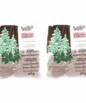 2x kerstboomversiering glitter sneeuwvlokjes 40 gram