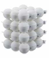 36x glazen kerstballen mat wit 6 cm