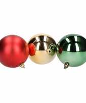 5 delige kerstballen set rood groen
