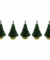 5x mini kunst kerstboom in jute zak 75 cm
