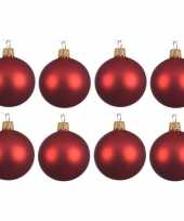 8x glazen kerstballen mat kerst rood 10 cm kerstboom versiering decoratie