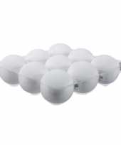 9x glazen kerstballen mat wit 10 cm