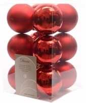 Ambiance christmas kerstboom decoratie kerstballen rood 12 stuks