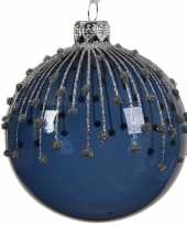 Blauwe kerstballen transparant 8 cm