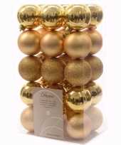 Chique christmas kerstboom decoratie kerstballen 6 cm goud 30 stuks