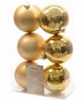 Christmas gold kerstboom decoratie kerstballen goud 6 stuks 10097287