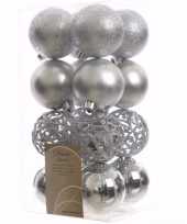 Christmas silver kerstboom decoratie kerstballen zilver 16 stuks