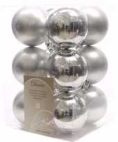 Elegant christmas kerstboom decoratie kerstballen zilver 12 stuks