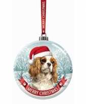 Glazen kerstbal hond cavalier king charles spaniel 7 cm