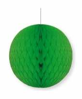 Groene papieren kerstbal 10 cm