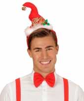 Haarband met kerstmuts en vlinderstrik