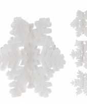 Kerst decoratie glitter sneeuwvlok wit 23 cm