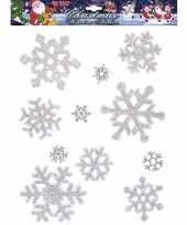 Kerst decoratie stickers sneeuwvlokken plaatjes 11 stuks