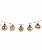 Kerst hangdecoratie brass gouden kerstballetjes slinger 120 cm