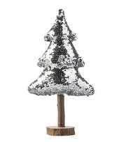 Kerst kinder kunstkerstboom met zilveren pailletten