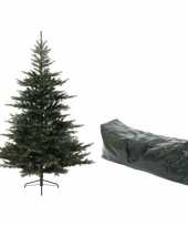 Kerst kunstbomen grandis fir 210 cm groen met opbergzak