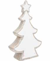 Kerst kunstkerstboom wit glitter beeldje 40 cm versiering decoratie