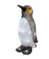 Kerst pinguin met led verlichting 33 cm