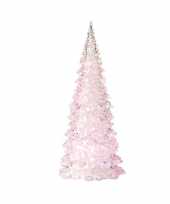 Kerstboom led grundig kerst decoratie roze 10 x 22 cm