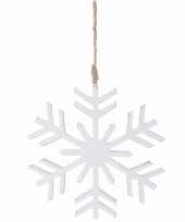 Kerstboomhanger sneeuwvlok wit hout 10081513