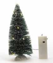 Kerstdorp decoratie led boompjes besneeuwd 21 cm