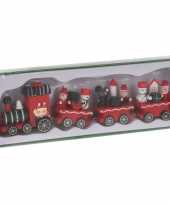 Kerstmis decoratie trein groen rood van hout 25 cm type i