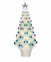 Kunstkerstboom compleet met lichtjes en ballen blauw 40 cm