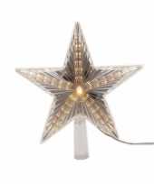Lichtgevende ster kerstboom piek 22 cm warm wit