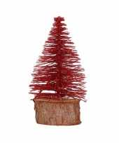 Mini kerstboom op stam 14 cm rood