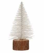 Mini kerstboom op stam 14 cm wit